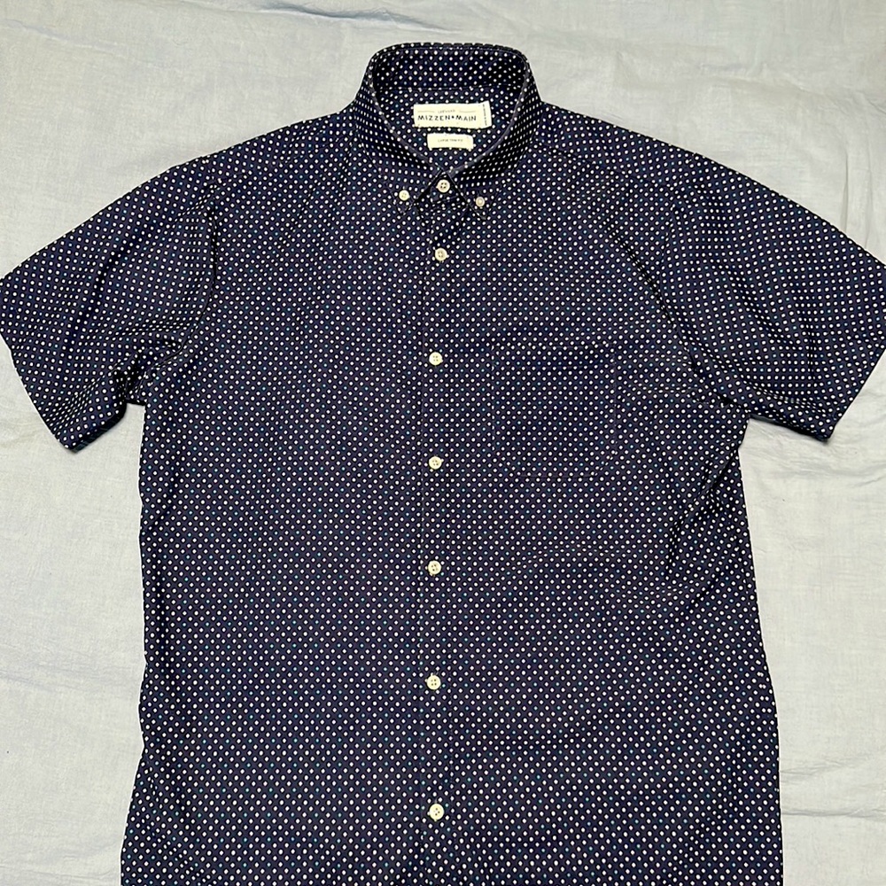 Mizzen+Main Short Sleeve Button Up Large Trim Fit
